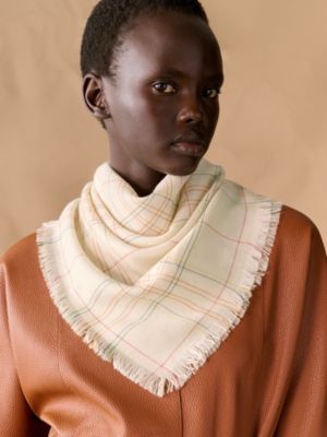 HERMES/新作　Hカドリーユ/カシミヤ100 Carreaux scarf 80 - Green | Hermès USA